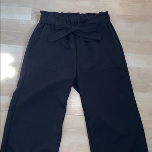 Cropped wide leg dress pants